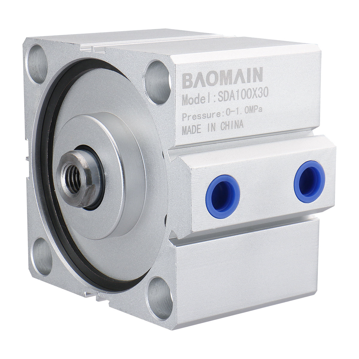 Baomain Compact Thin Pneumatic Air Cylinder SDA-100 Series 100mm Bore Double Action PT3/8 Port - BAOMAIN