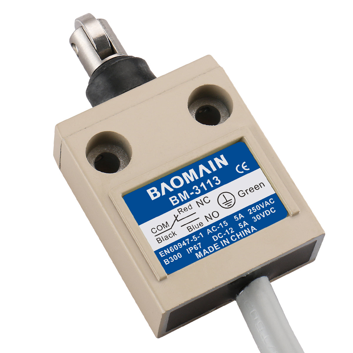 Baomain Endschalter BM-3113 (TZ-3113) Kreuzrollenstößel versiegelt, momentan SPDT 1NO 1NC IP67 wasserdicht