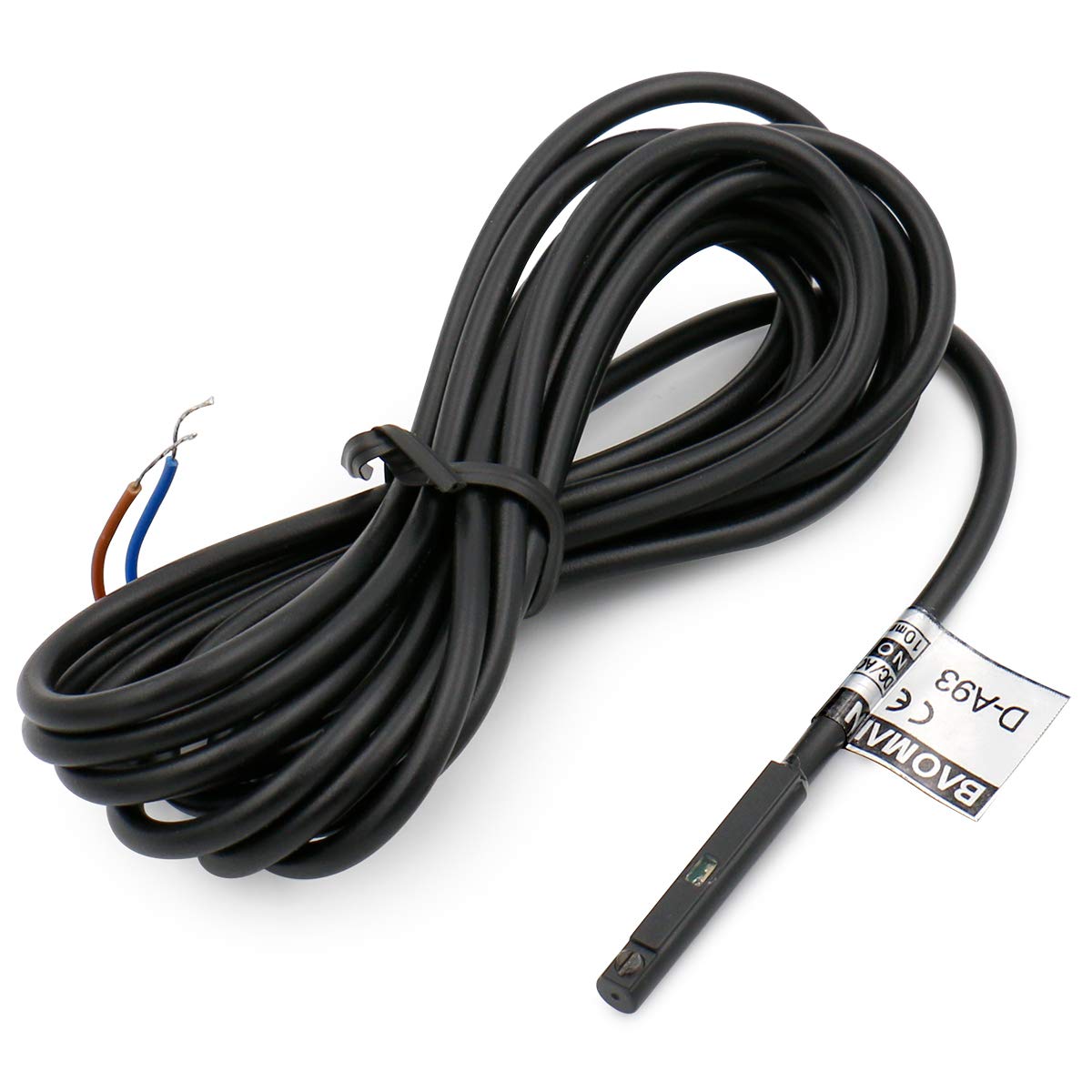 Baomain Magnetischer Reed-Sensorschalter D-A93 DC10-30V 200mA Sensor 10mm NO (normalerweise offen) für pneumatischen Luftzylinder