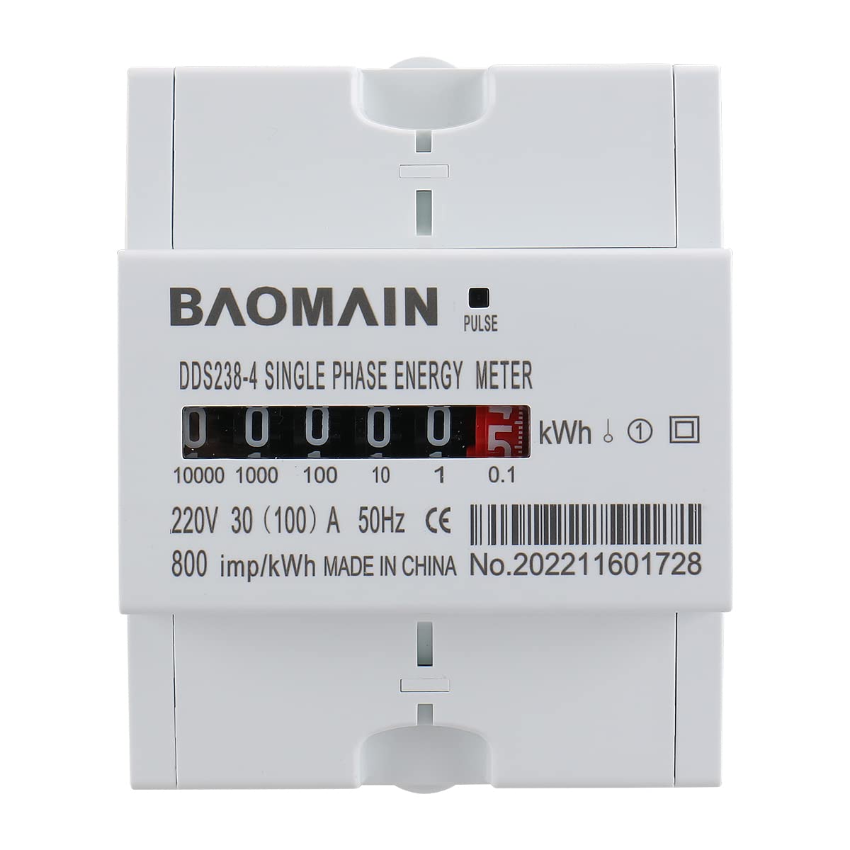 Single Phase Energy Meter DDS238-4(30-100)DIN-rail Kilowatt Hour kwh Meter 220V 100A - BAOMAIN