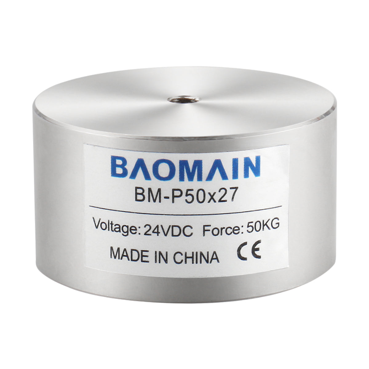 Baomain Elektromagnet Solenoid 110LB/50kg Kraft Elektrischer Hebemagnet Haltesauger BM-P 50-27