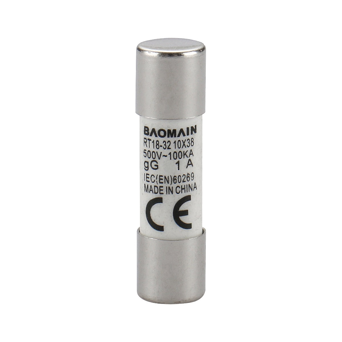 Baomain Sicherungseinsatz RT18-32 (RT14 RT18 R015) 1A/2A/3A/4A/5A/6A/8A/10A/16A/20A/25A/32A zylindrisches Keramikrohr 10x38mm 500V CE-gelistet