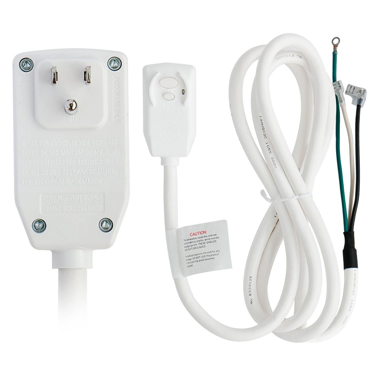 LCDI Power Cord Plug for A/C Air Conditioner, UL Certified, 7FT Leakage Current Detection Interrupter Replacement, 120VAC 15Amp 14AWG 1800W 60Hz NEMA 5-15P (1 Pack) - BAOMAIN
