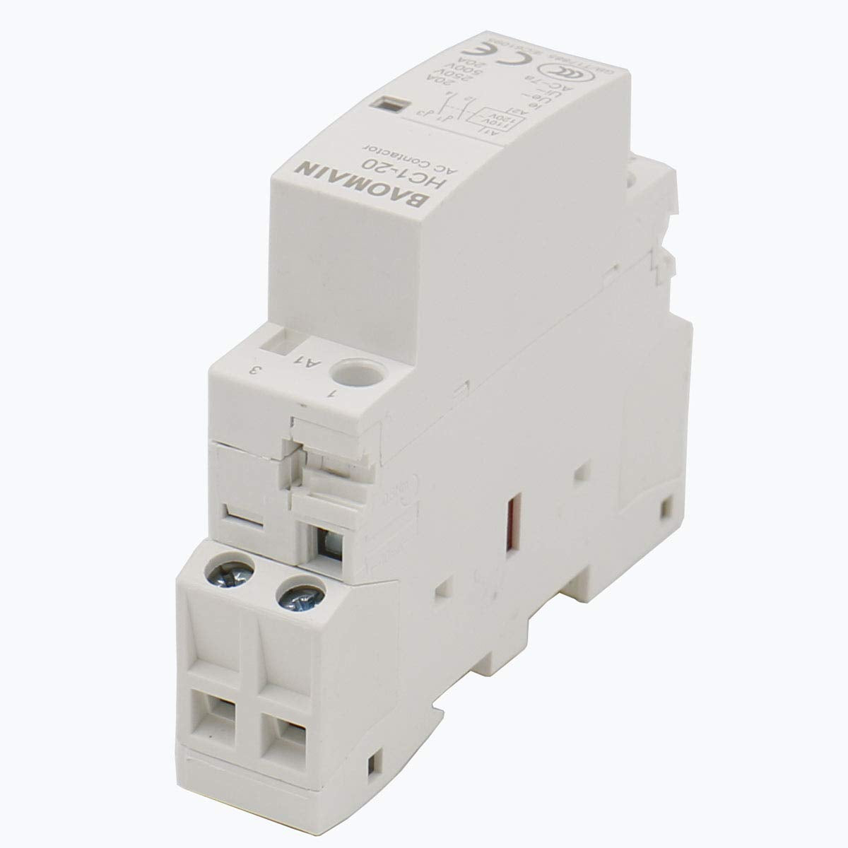 Baomain 2-Pole AC Contactor, HC1-20/20, AC 12 V, AC 24 V, AC 110 V, AC 220 V, 35 mm DIN-Rail Mount - BAOMAIN