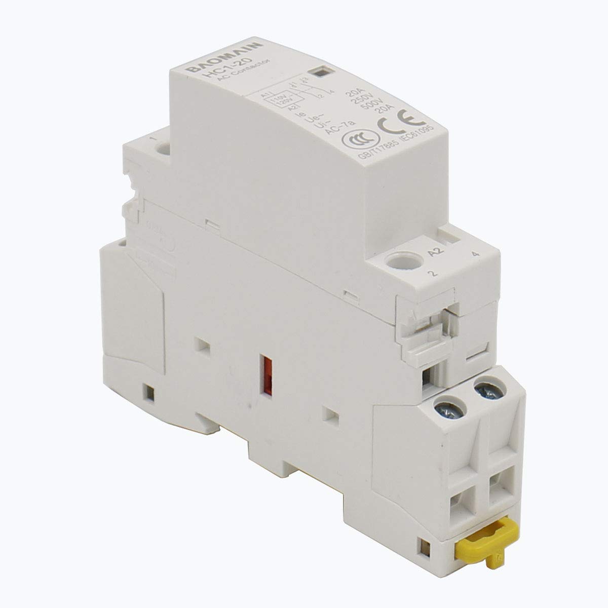 Baomain 2-Pole AC Contactor, HC1-20/20, AC 12 V, AC 24 V, AC 110 V, AC 220 V, 35 mm DIN-Rail Mount - BAOMAIN