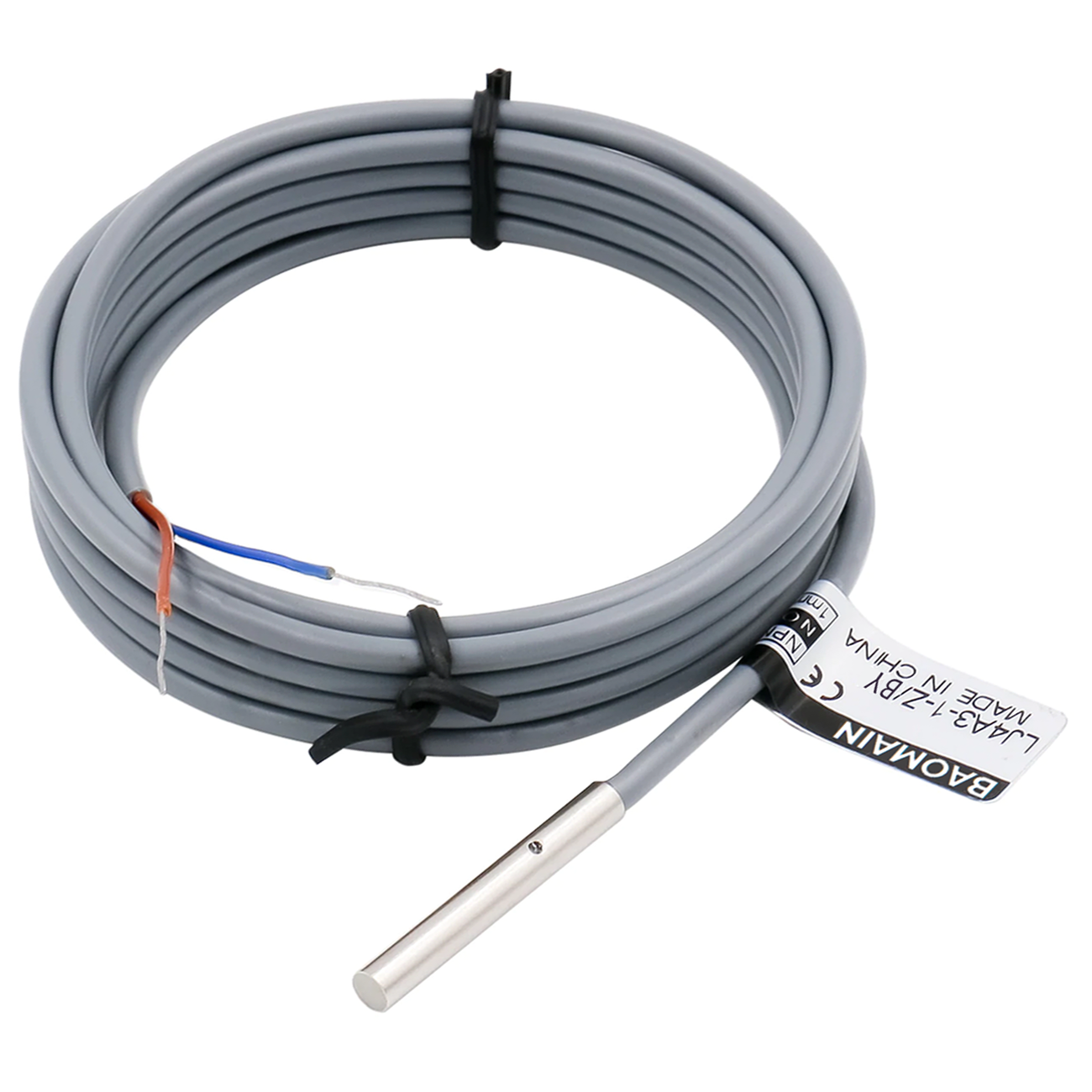 Baomain M4 Eingebetteter Sensor Induktiver Näherungsschalter LJ4A3-1-Z/BY PNP NO DC 10-30 V, 1 mm Erfassungsabstand 3-adrig