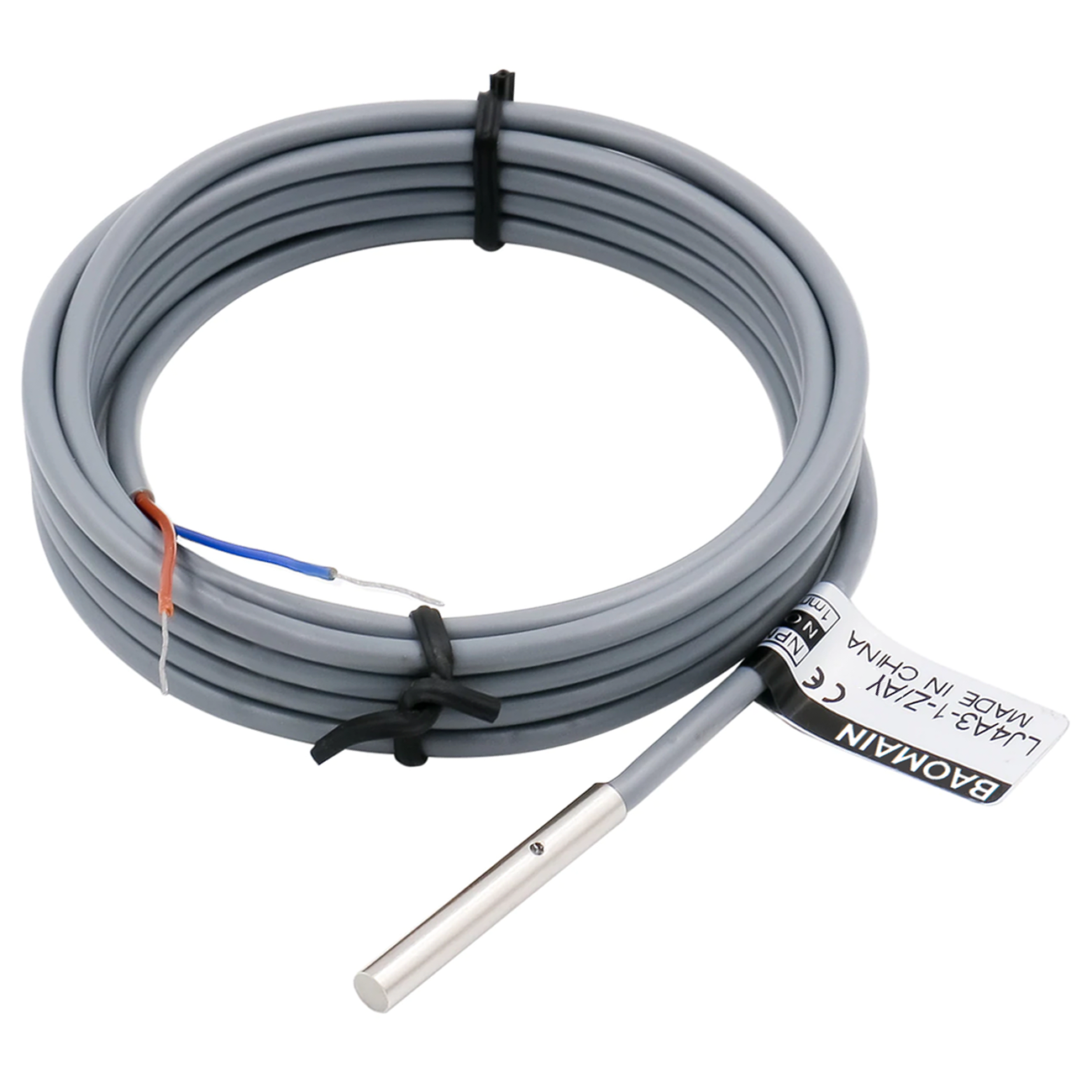 Baomain M4 Eingebetteter Sensor Induktiver Näherungsschalter LJ4A3-1-Z/AY PNP NC DC 10-30 V, 1 mm Erfassungsabstand 3-adrig