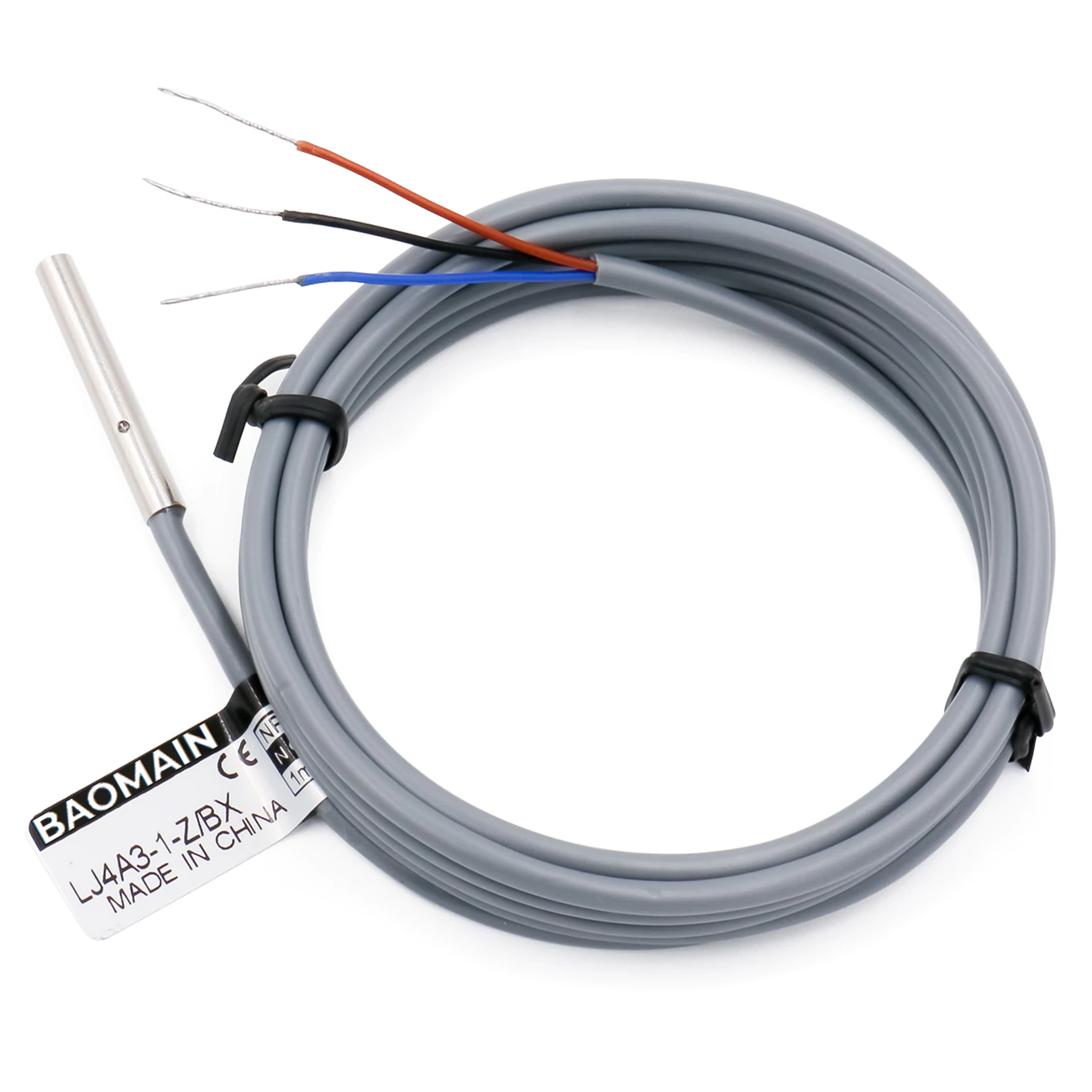 Baomain M4 Eingebetteter Sensor Induktiver Näherungsschalter LJ4A3-1-Z/BX NPN NO DC 10-30 V, 1 mm Erfassungsabstand 3-adrig