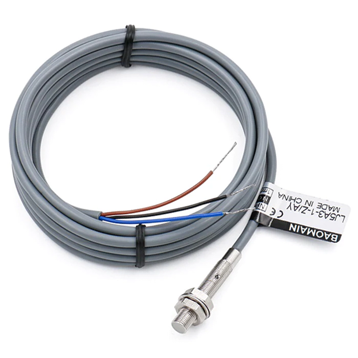 Baomain M5 Eingebetteter Sensor Induktiver Näherungsschalter LJ5A3-1-Z/AY PNP NC DC 10-30 V, 1 mm Erfassungsabstand 3-adrig