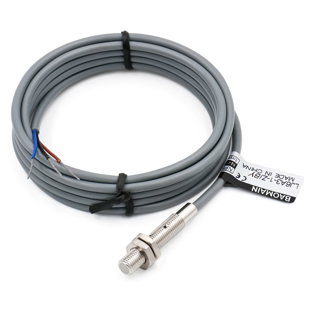 Baomain M6 Eingebetteter Sensor Induktiver Näherungsschalter LJ6A3-1-Z/BY PNP NO DC 10-30 V, 1,5 mm Erfassungsabstand 3-adrig