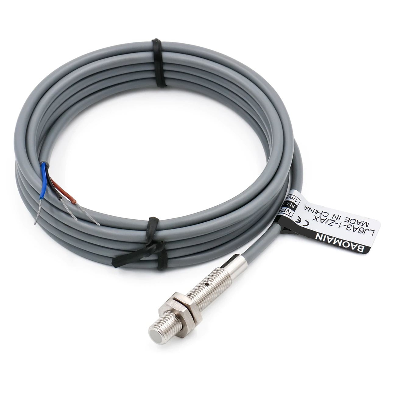 Baomain M6 Eingebetteter Sensor Induktiver Näherungsschalter LJ6A3-1-Z/AX NPN NC DC 10-30 V, 1,5 mm Erfassungsabstand 3-adrig