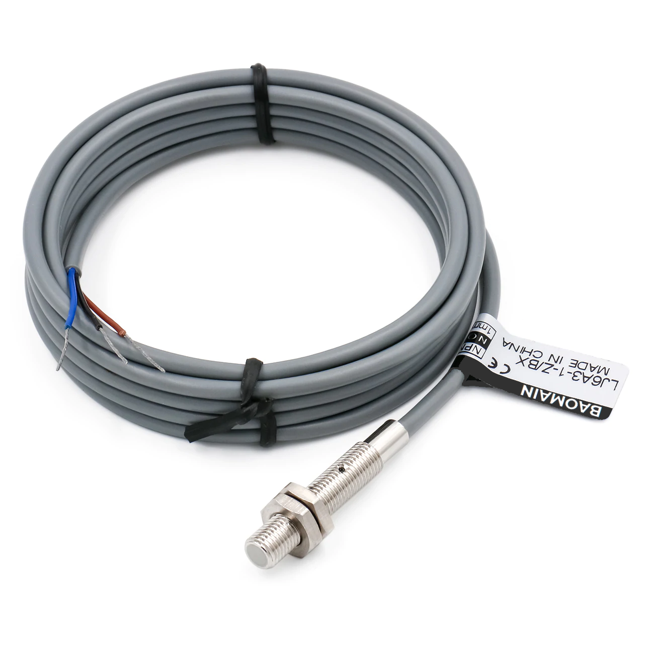 Baomain M6 Eingebetteter Sensor Induktiver Näherungsschalter LJ6A3-1-Z/BX NPN NO DC 10-30 V, 1,5 mm Erfassungsabstand 3-adrig