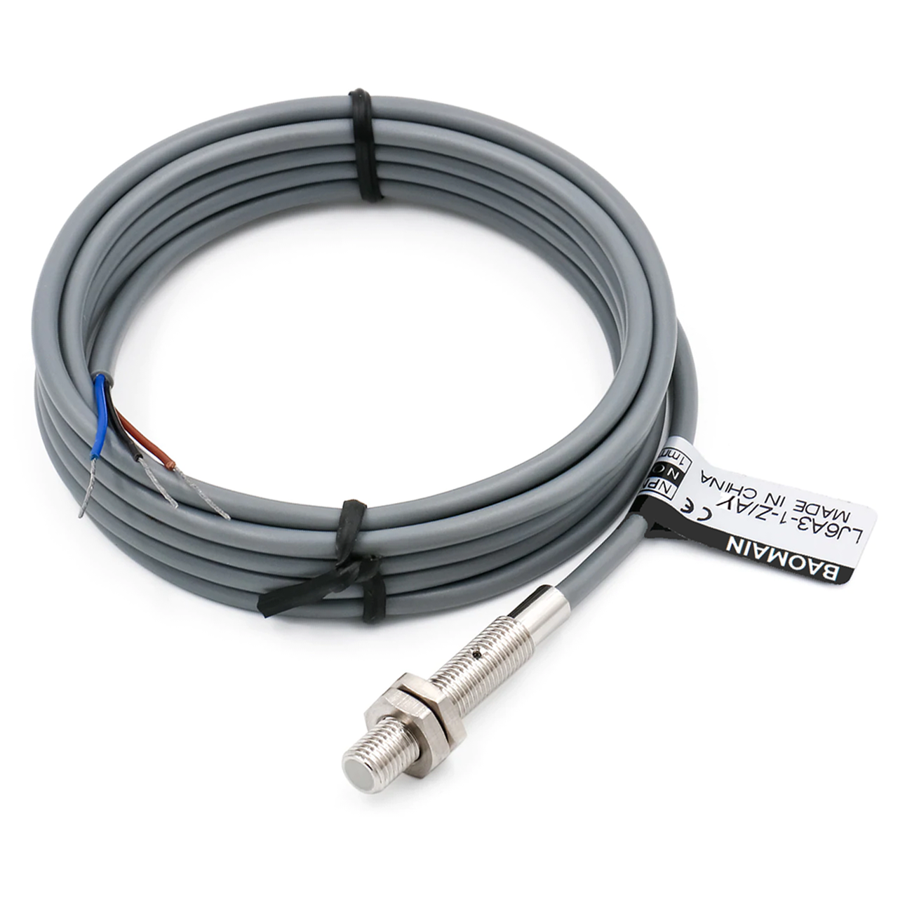 Baomain M6 Eingebetteter Sensor Induktiver Näherungsschalter LJ6A3-1-Z/AY PNP NC DC 10-30 V, 1,5 mm Erfassungsabstand 3-adrig