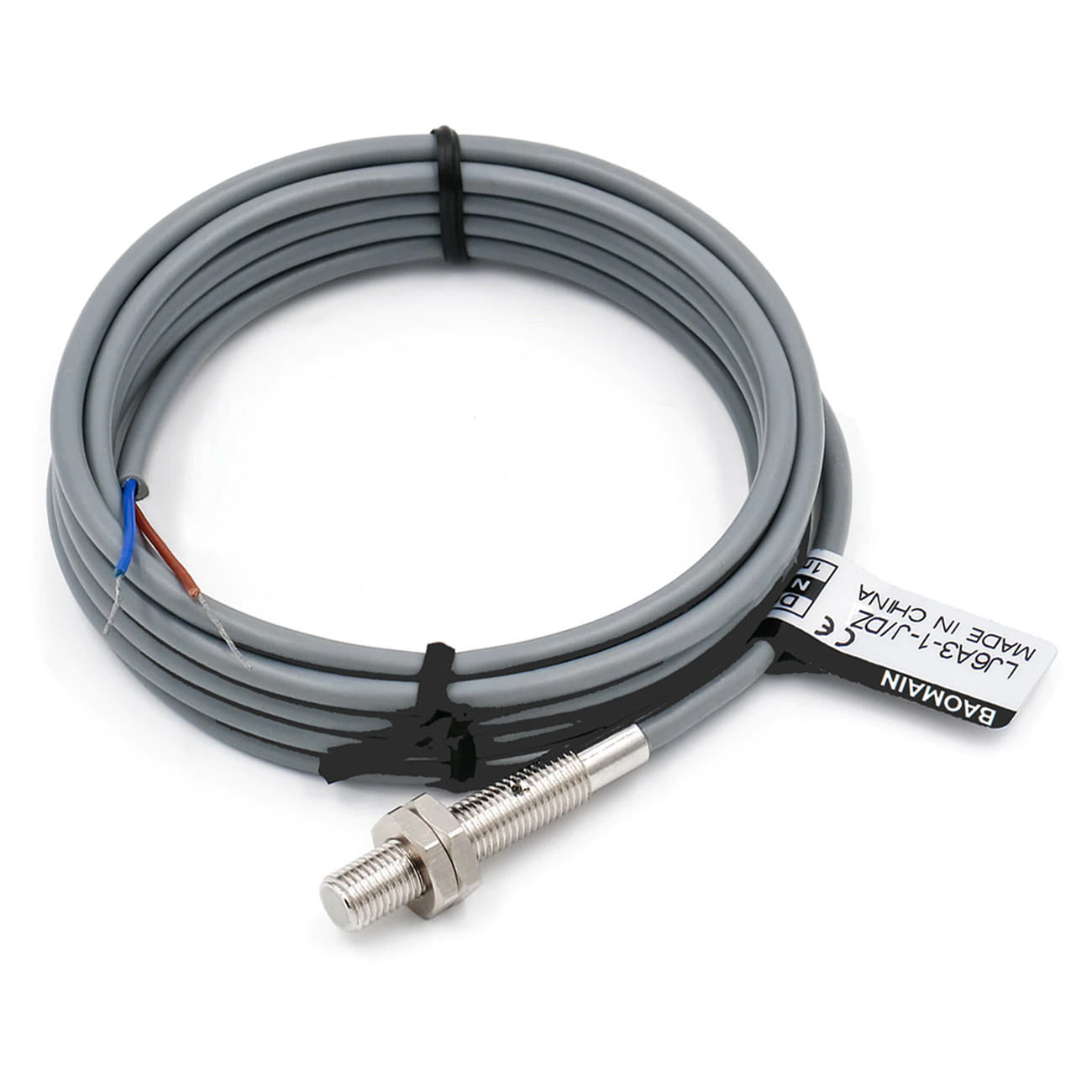 Baomain M6 Eingebetteter Sensor Induktiver Näherungsschalter LJ6A3-1-J/DZ NC AC 90-250 V, 1,5 mm Erfassungsabstand 2-adrig