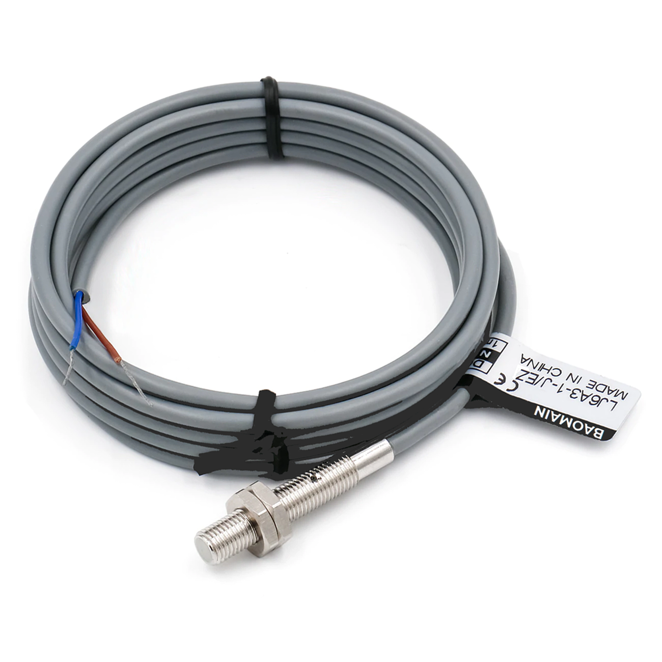 Baomain M6 Eingebetteter Sensor Induktiver Näherungsschalter LJ6A3-1-J/EZ NO AC 90-250 V, 1,5 mm Erfassungsabstand 2-adrig