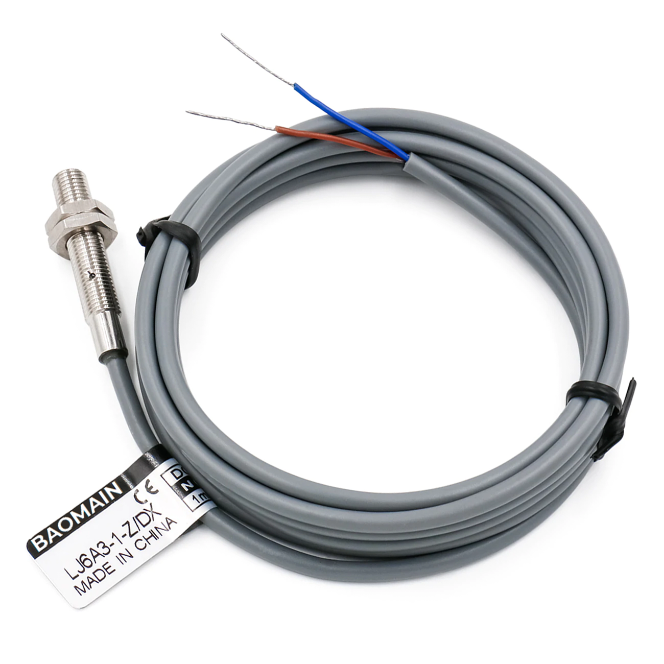 Baomain M6 Eingebetteter Sensor Induktiver Näherungsschalter LJ6A3-1-Z/DX NC DC 10-30 V, 1,5 mm Erfassungsabstand 2-adrig