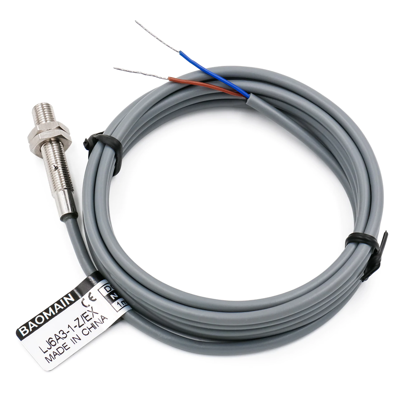 Baomain M6 Eingebetteter Sensor Induktiver Näherungsschalter LJ6A3-1-Z/EX NO DC 10-30 V, 1,5 mm Erfassungsabstand 2-adrig