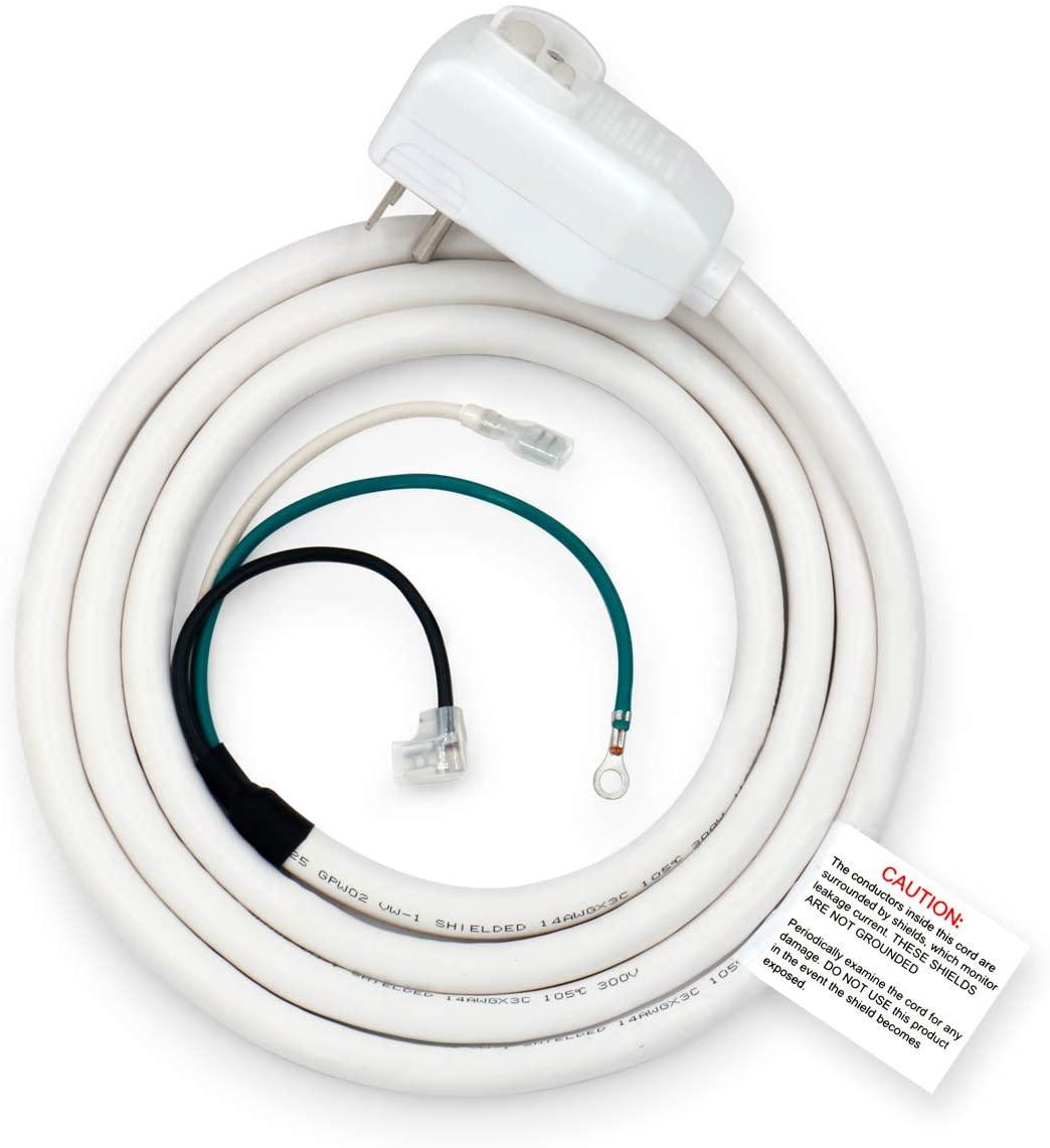 LCDI Power Cord Plug for A/C Air Conditioner, Leakage Current Detection Interrupter Replacement, 240VAC 10Amp 18AWG 2400W 60Hz NEMA 6-15P 7FT Long, UL Certified (1 Pack) - BAOMAIN