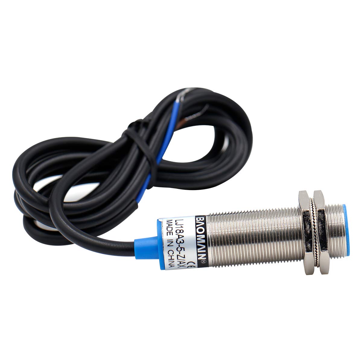 Baomain M18 Embedded Sensor Inductive Proximity Switch LJ18A3-5-Z/AX NPN NC DC 10-30V, 5mm Detecting Distance 3 wire - BAOMAIN