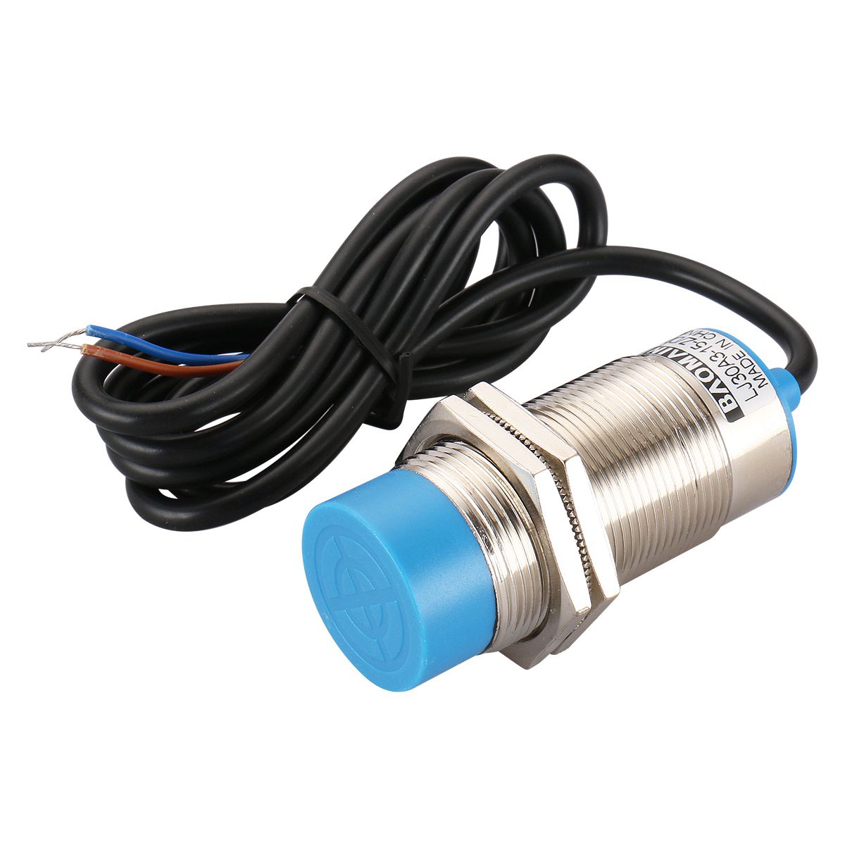 Baomain M30 Nicht eingebetteter induktiver Sensorschalter LJ30A3-15-Z/EX, zylindrischer Typ, DC 10–30 V, 200 mA, 15 mm Erkennung, 2-adrig, NO (normalerweise offen), CE