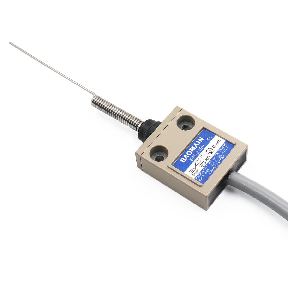 Baomain Limit Switch TZ-3169 Coil Spring Plunger Momentary SPDT 1NO 1NC IP67 Waterproof - BAOMAIN
