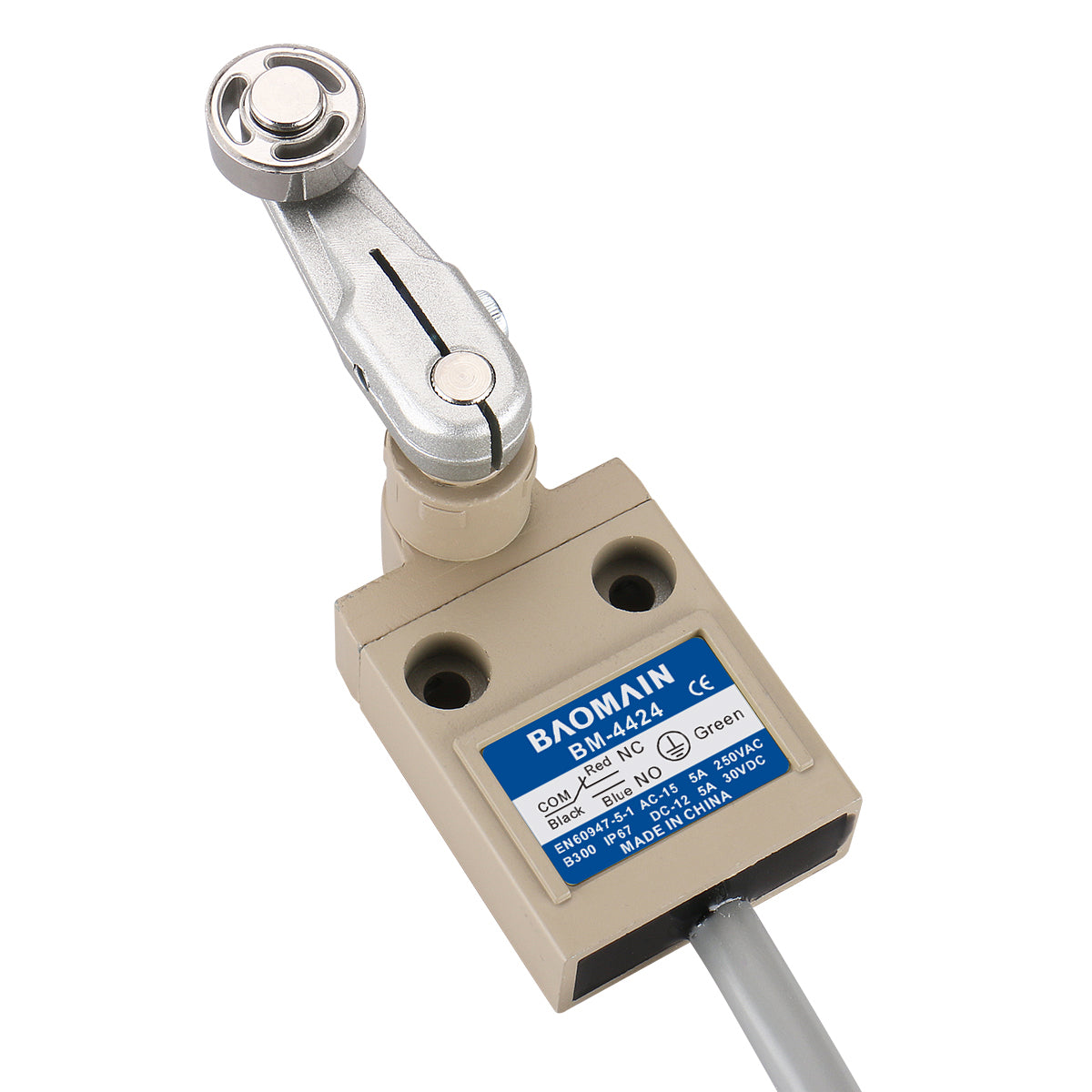 Baomain Versiegelter Endschalter BM-4424 Rollenhebelstößel Momentan SPDT NO+NC IP67 Wasserdicht 500 PCS