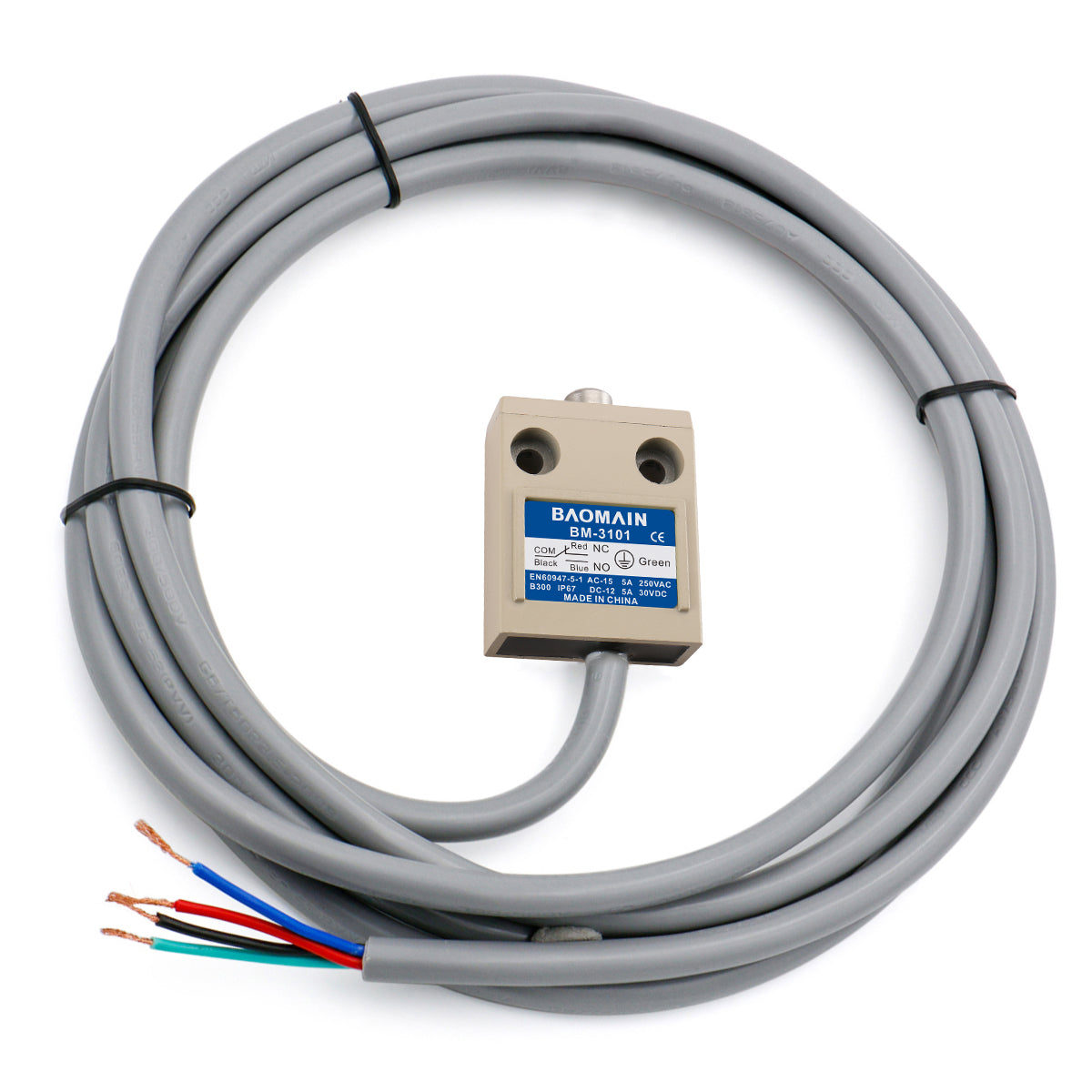 Baomain Endschalter TZ-3101 Pin Plunger Momentary SPDT 1NO 1NC IP67 Wasserdicht