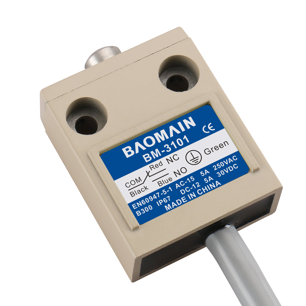 Baomain Endschalter TZ-3101 Pin Plunger Momentary SPDT 1NO 1NC IP67 Wasserdicht