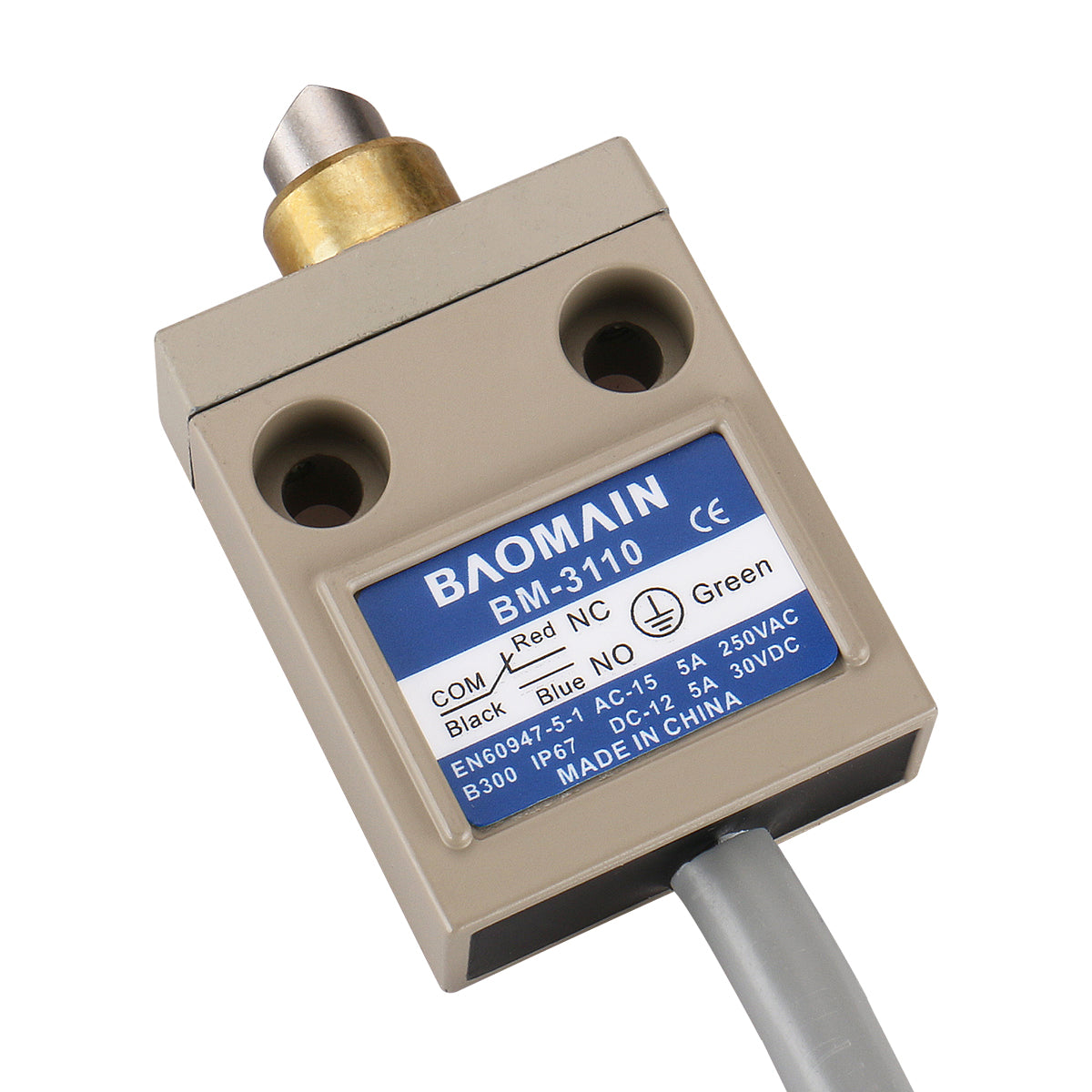 Baomain Endschalter BM-3110 (TZ-3110) Versiegelter Kolben 1NO+1NC SPDT IP67 Wasserdicht