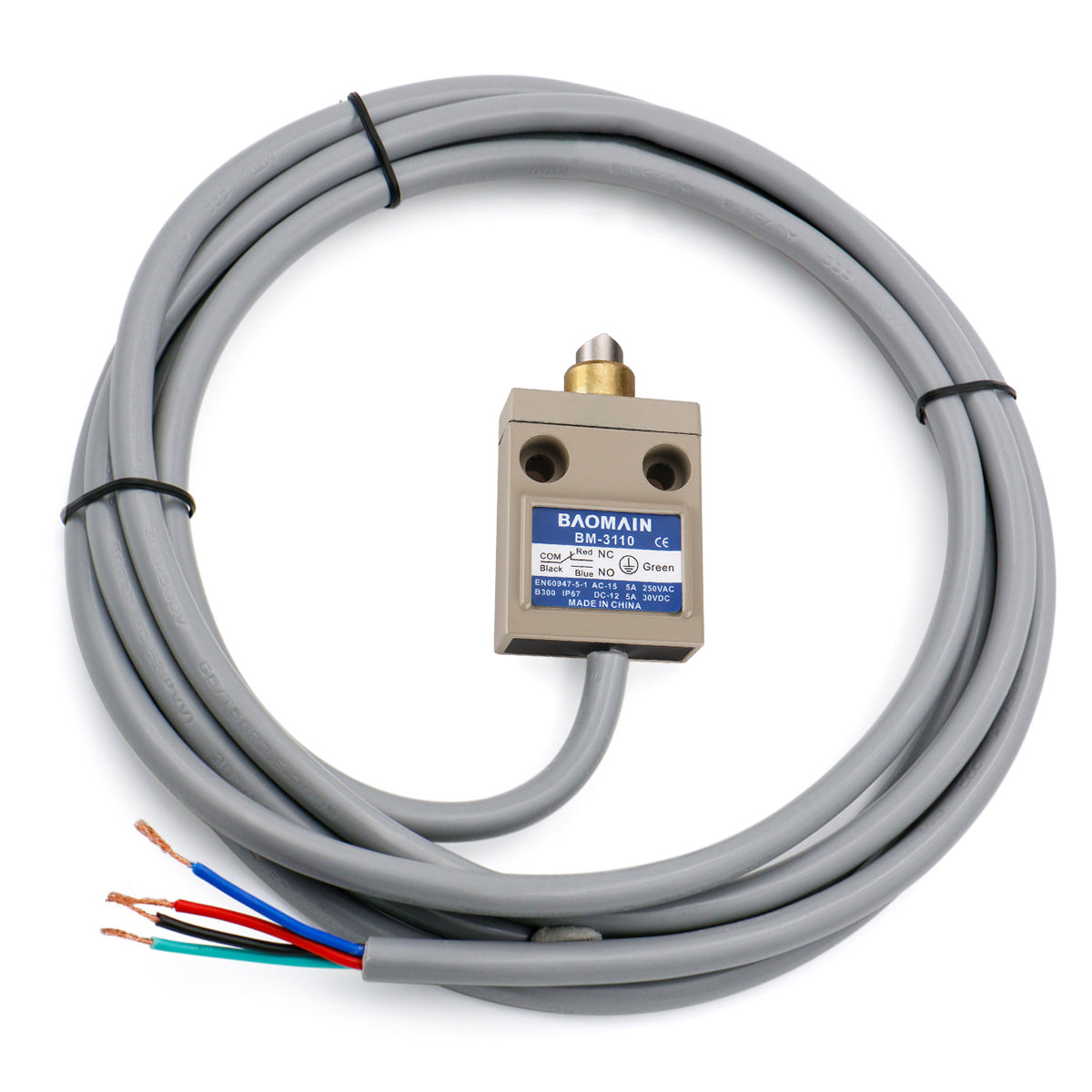 Baomain Endschalter BM-3110 (TZ-3110) Versiegelter Kolben 1NO+1NC SPDT IP67 Wasserdicht