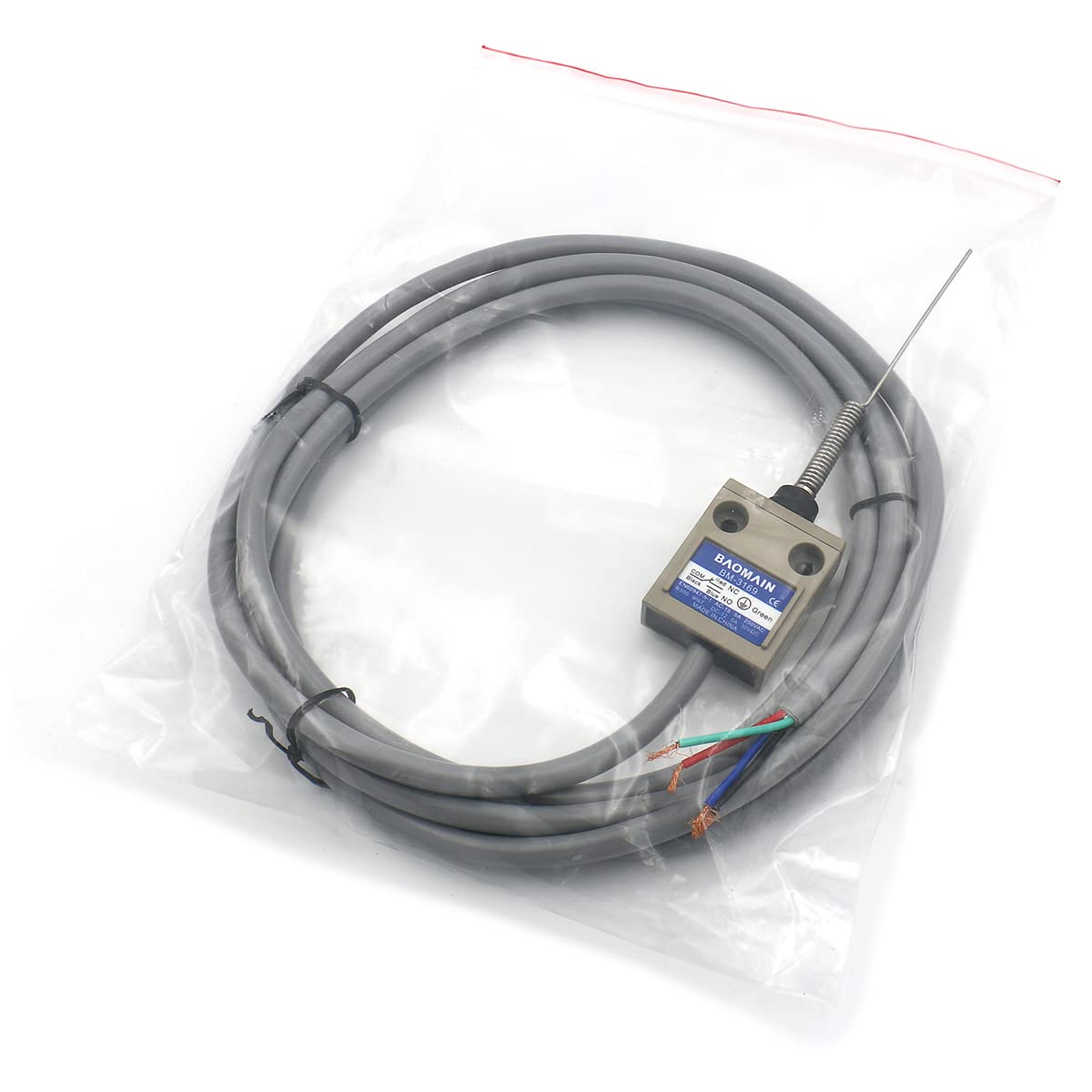 Baomain Limit Switch TZ-3169 Coil Spring Plunger Momentary SPDT 1NO 1NC IP67 Waterproof - BAOMAIN