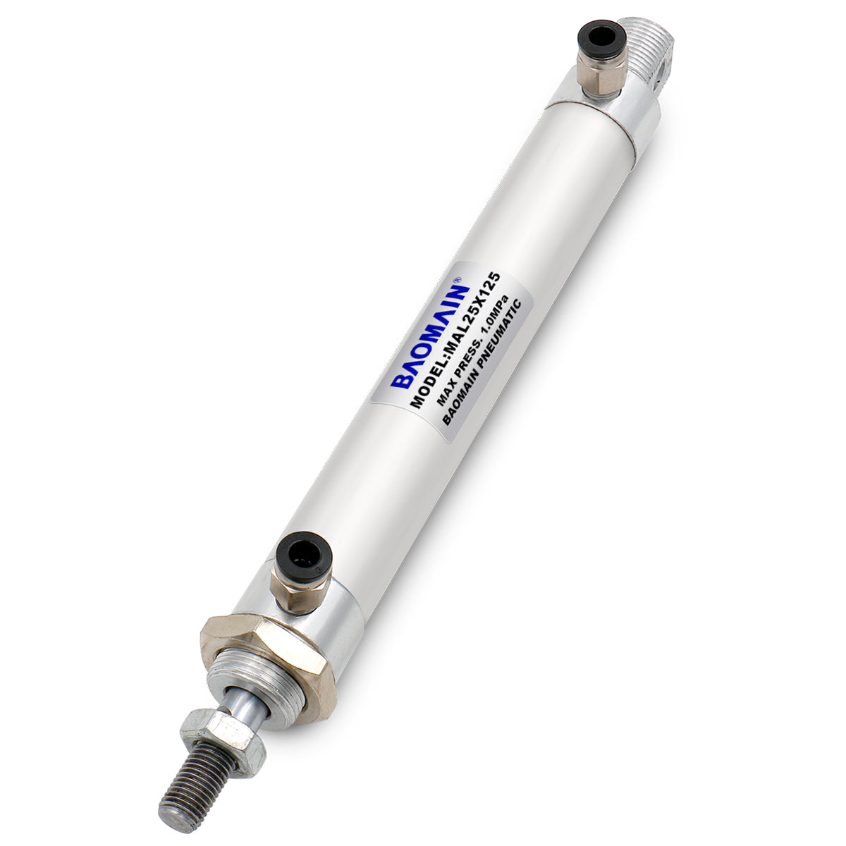 Baomain Mini Pneumatic Air Cylinder MAL 25 Series 1 inch(25mm) Bore Single Male Thread Rod Dual Action - BAOMAIN