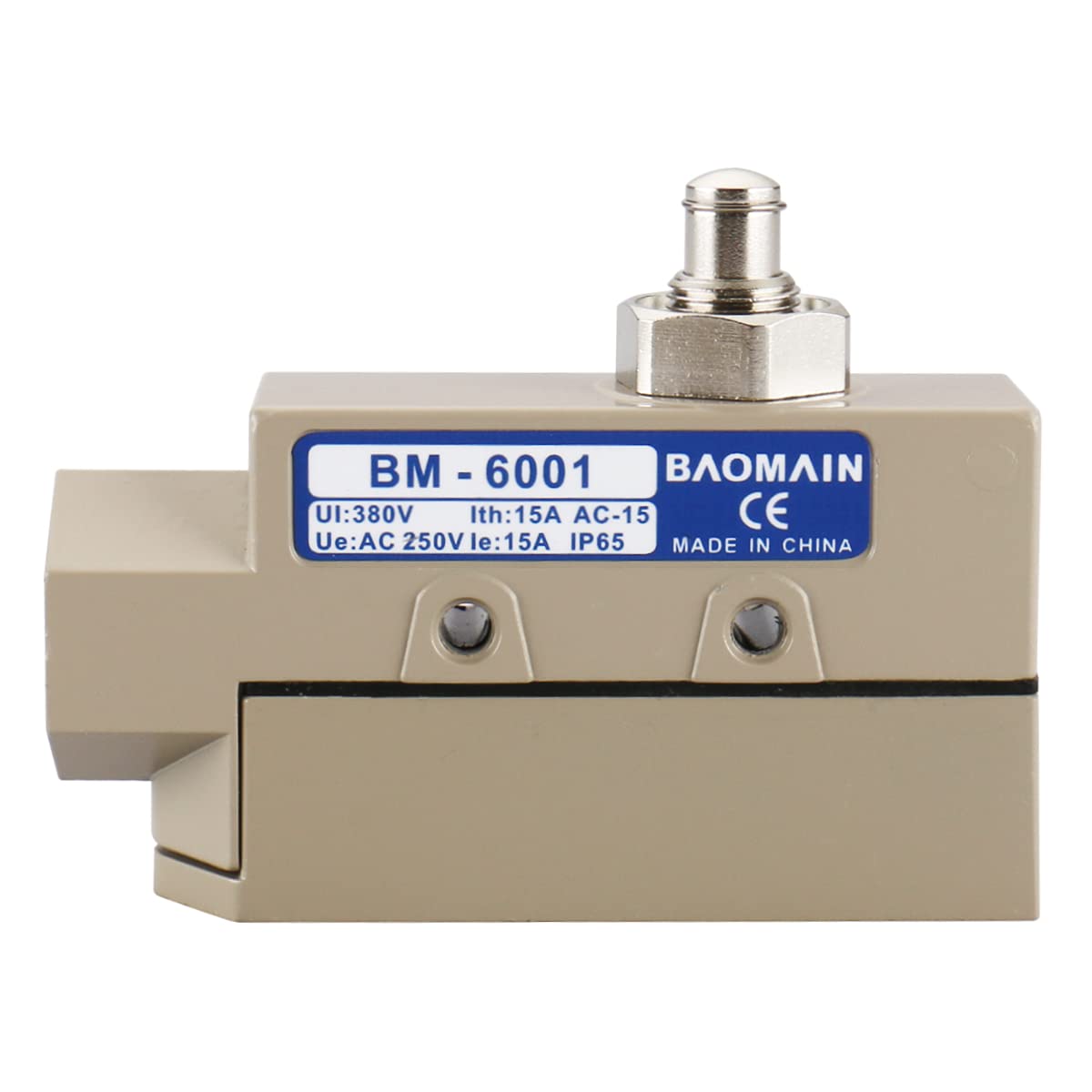 Baomain Plunger Limit Switch BM-6001 15A/250VAC for Push & Pull Door/Roll-up Door - BAOMAIN