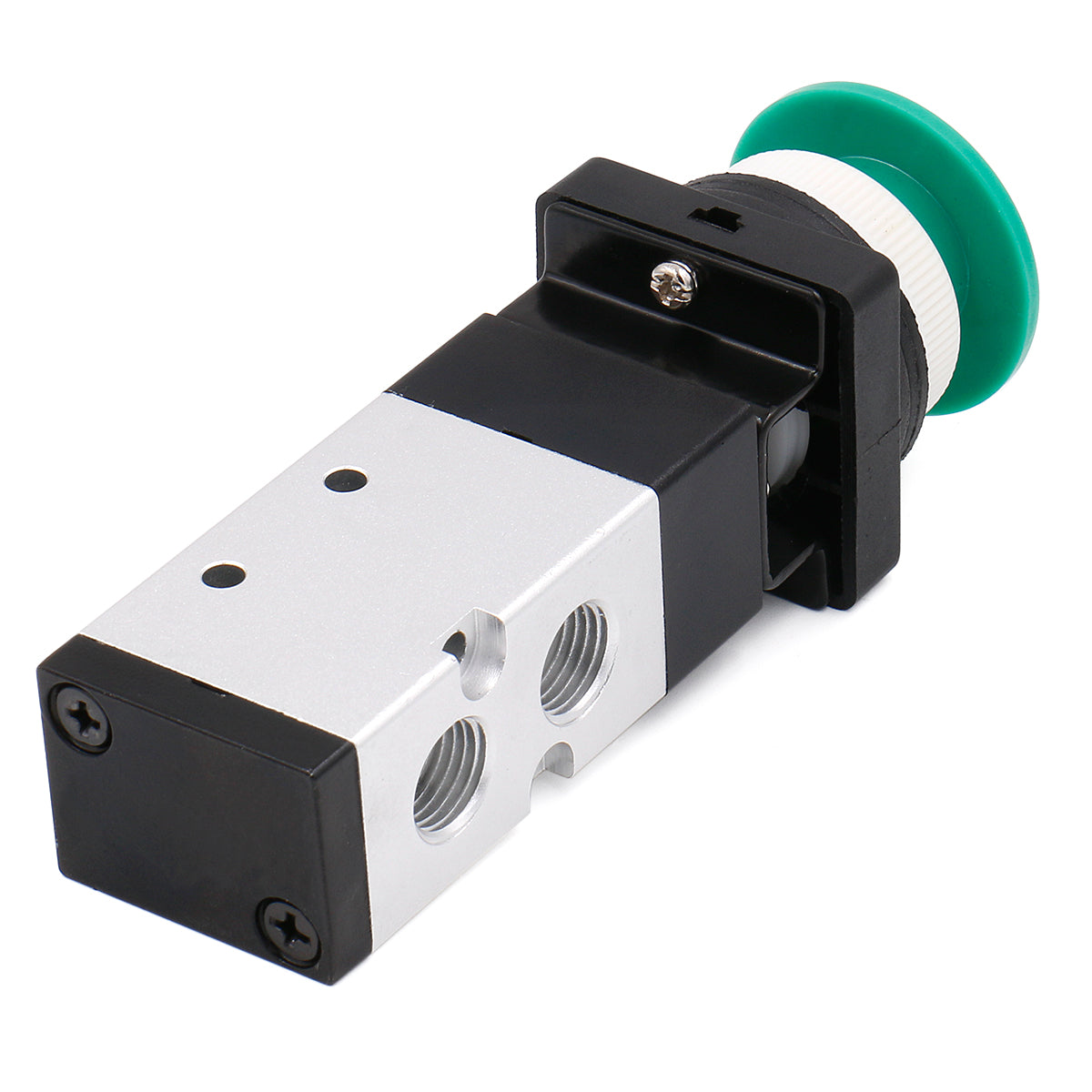 Pneumatic Mechanical Valve MV522PB 1/4"PT 2 Position 5 Way Momentary Green Mushroom Button - BAOMAIN