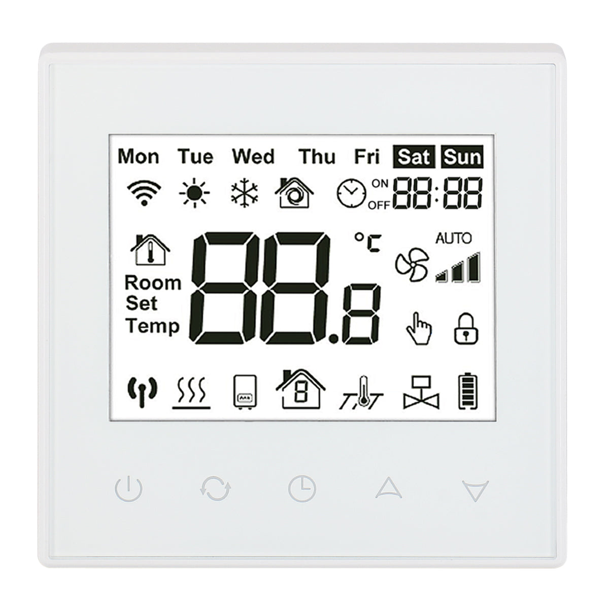 Baomain LCD Digital Programmable Thermostat 110-120V / 220V-240V 3 Amp 7 Day Work for Radiant Floor Heating Temperature Controller - BAOMAIN