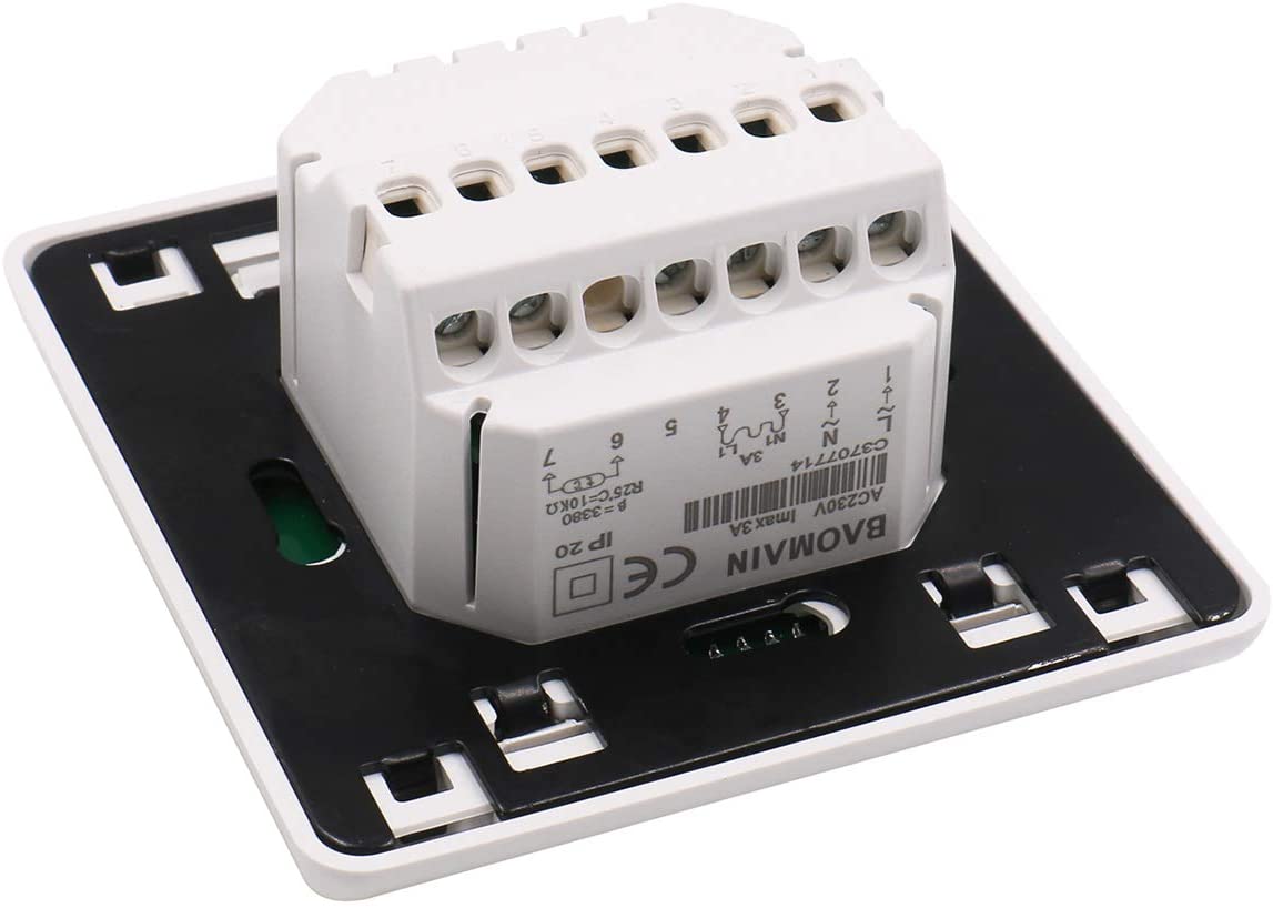 Baomain LCD Digital 7 Day Programmable Thermostat 110-120V/220-240V 3 Amp Work for Radiant Floor Heating Temperature Controller - BAOMAIN