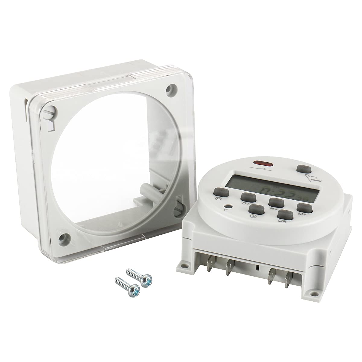 Baomain Digitaler LCD-Programmierbarer Timer CN101A 12 V/24 V/110 V/220 V 16 A SPST-Unterstützung 17-maliges Tages- und Wochenprogramm Zeitrelaisschalter mit wetterfester Abdeckung