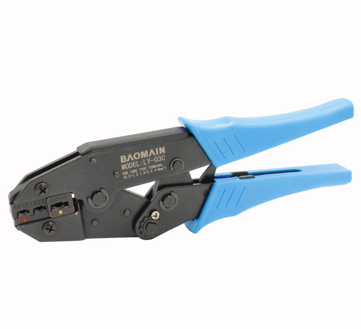 Ratchet Crimper Plier LY-03C Insulated Terminals Crimping Tools Use for 0.5-6 mm² (20-10 AWG) Blue - BAOMAIN
