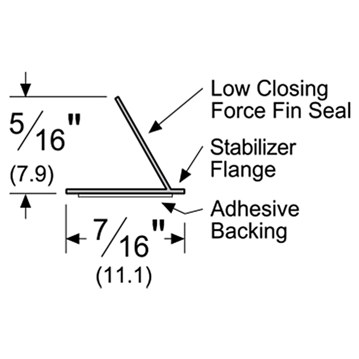 Door Adhesive Gasketing Seals Around Door Perimeter V Shape S44 17 Feet 7/16" Wide X 5/16" High UL & CUL Listed - BAOMAIN