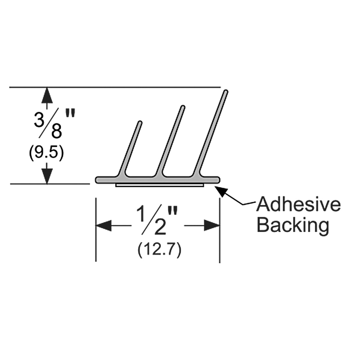 Door Adhesive Gasketing Seals Around Door Perimeter S773 17 Feet 1/2" Wide X 3/8" High UL & CUL Listed - BAOMAIN