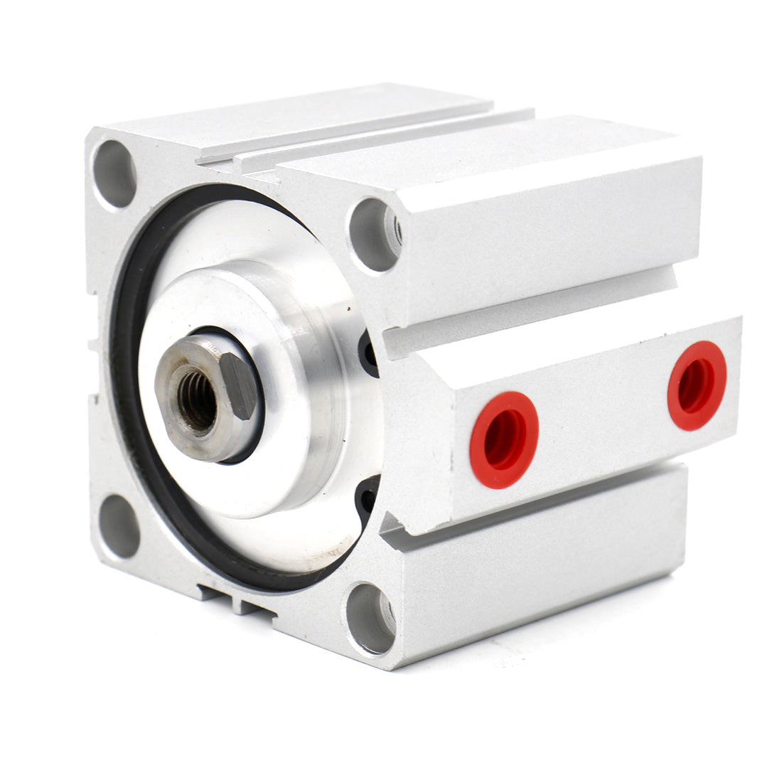 Baomain Compact Thin Pneumatic Air Cylinder SDA-63 Series 63mm Bore Double Action PT1/4 Port with Fittings Pack of 2 - BAOMAIN