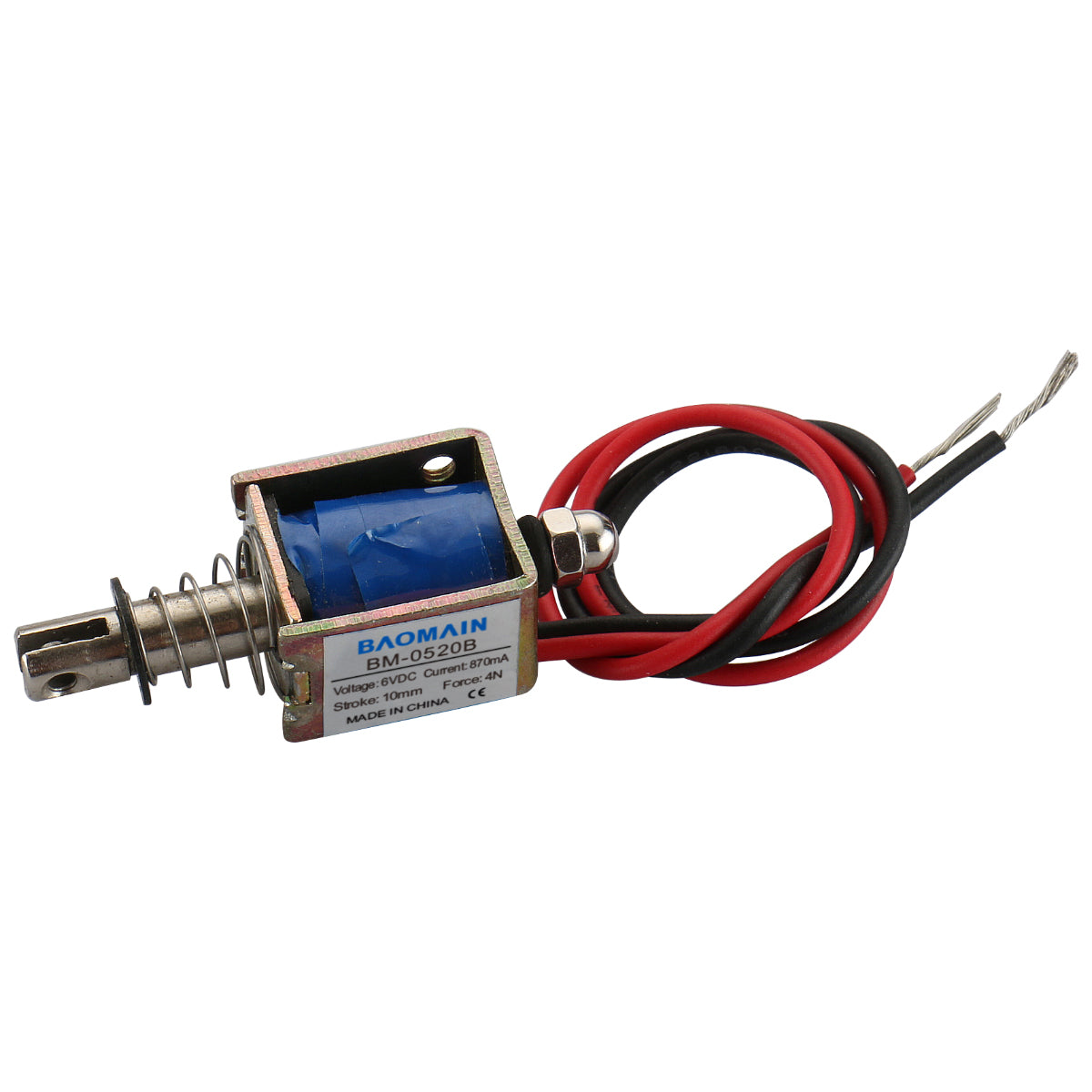 Solenoid Electromagnet BM-0520B DC 6V 870mA 4N 10mm Pull Push Type - BAOMAIN