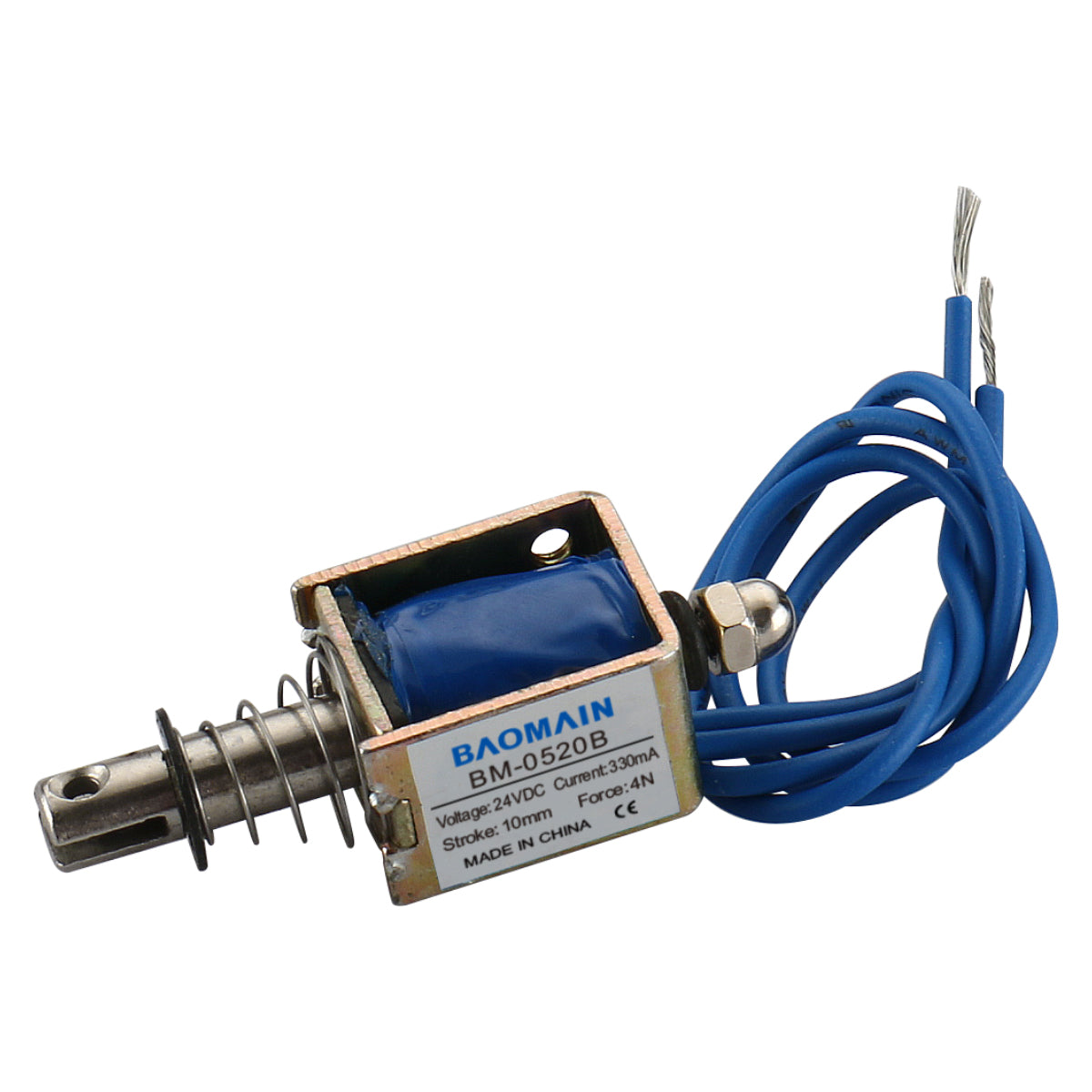Solenoid Electromagnet BM-0520B DC 24V 330mA 10mm 4N Push Pull - BAOMAIN