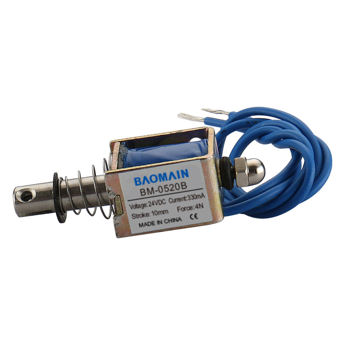 Solenoid Electromagnet BM-0520B DC 24V 330mA 10mm 4N Push Pull - BAOMAIN