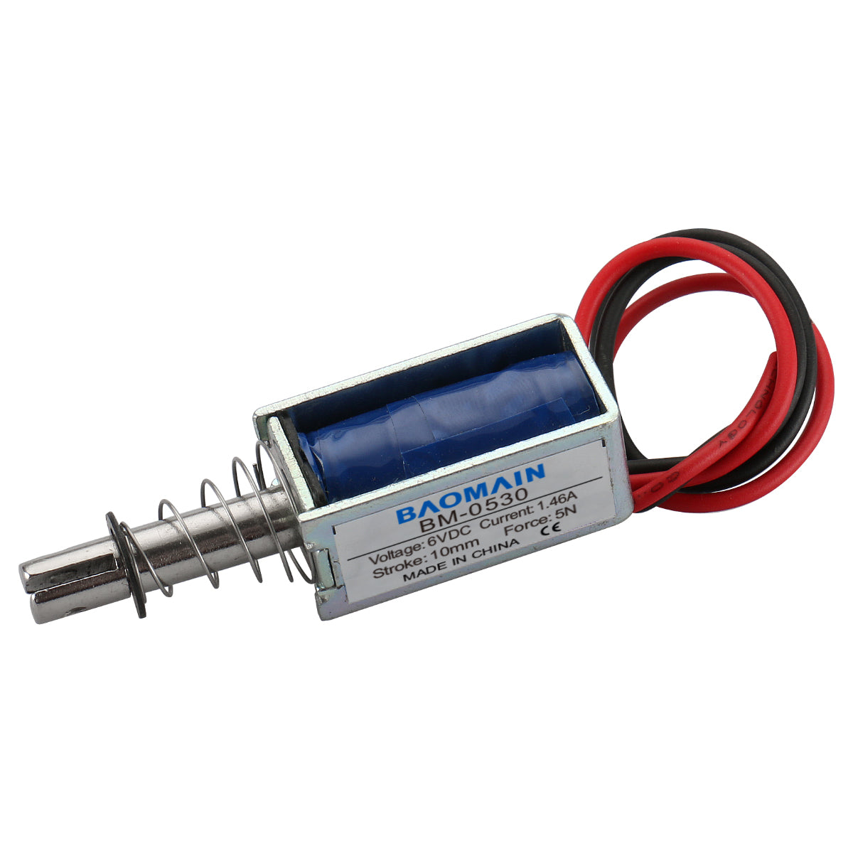 Baomain Solenoid Electromagnet BM-0530 DC 6V 300mA 10mm 5N Pull Type - BAOMAIN