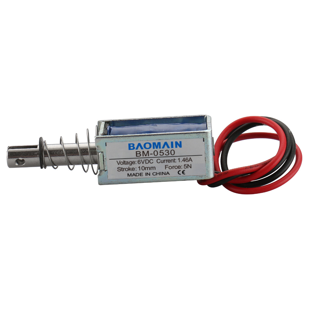 Baomain Solenoid Electromagnet BM-0530 DC 6V 300mA 10mm 5N Pull Type - BAOMAIN