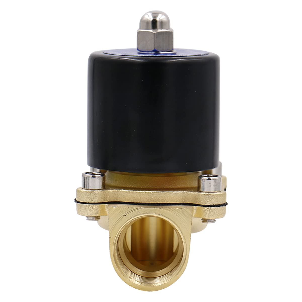 Baomain Messing Elektrisches Magnetventil 2W-200-20 3/4 Zoll PT DC12V/24V AC110V/220V Normalerweise geschlossen Wasser, Luft