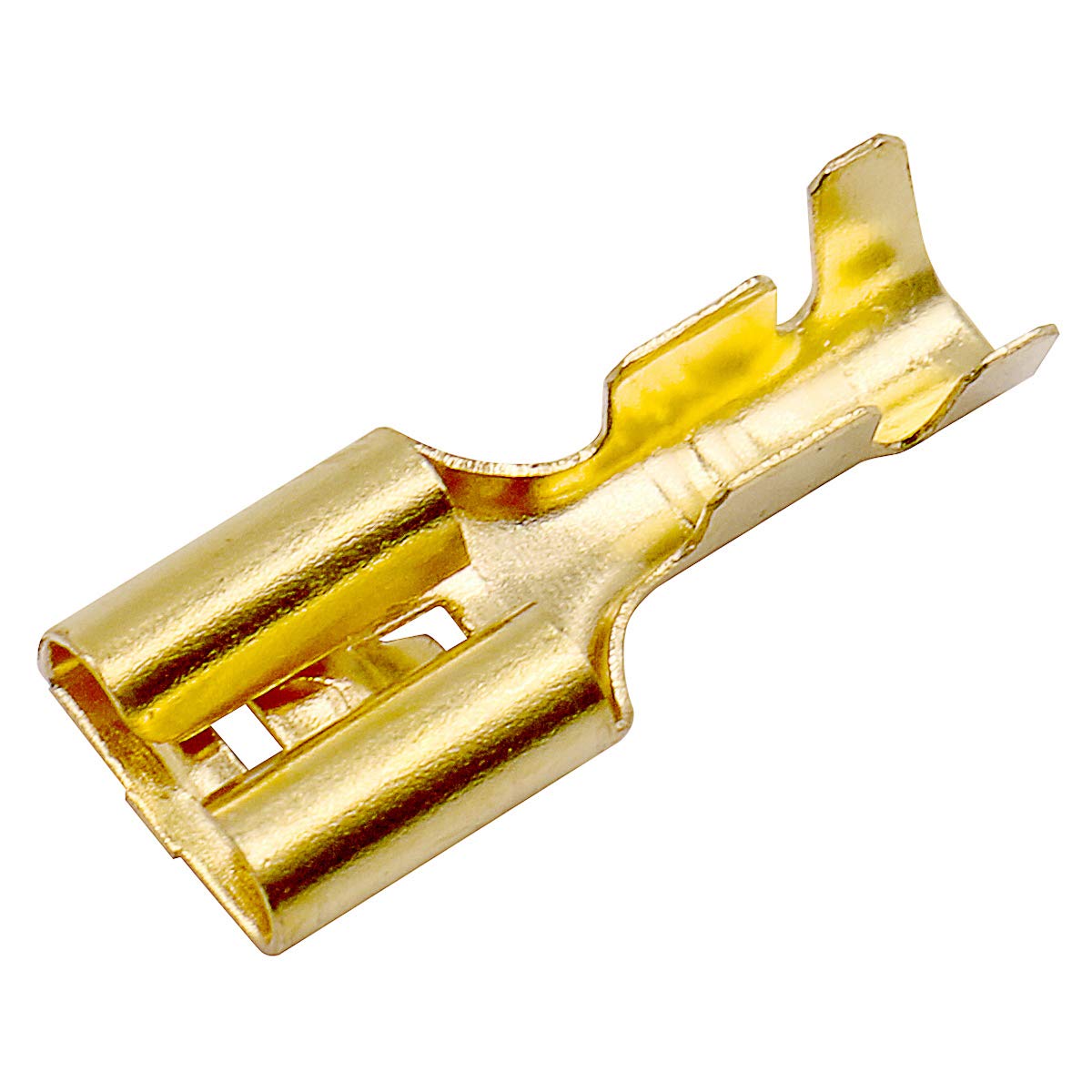 Baomain Female Spade Quick Splice Crimp Terminals 1/4"(6.3mm) Crimp Connector Non Insulated Pack of 100 - BAOMAIN