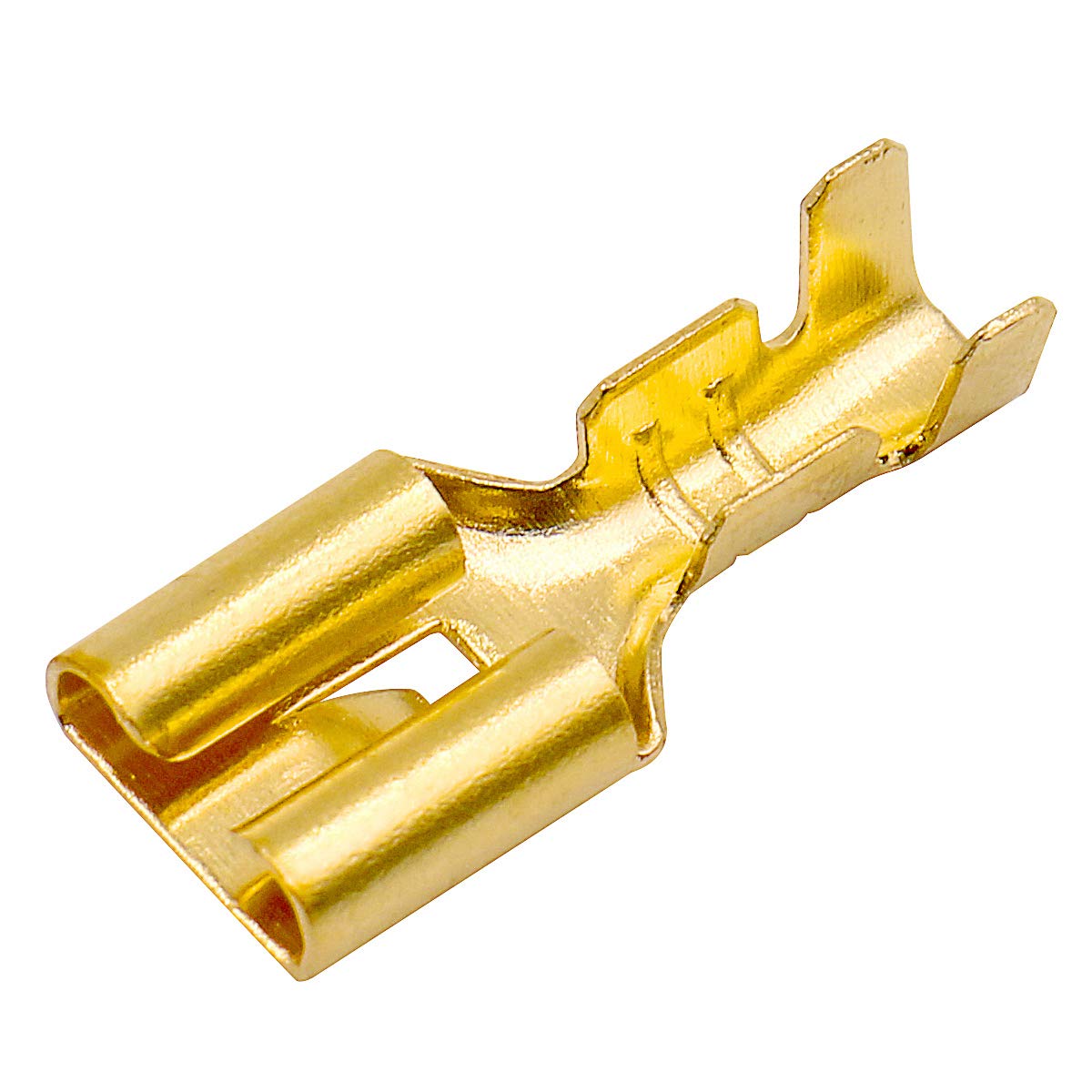 Baomain 6.3 mm Female Spade Crimp Terminals, Non-Insulated, Pack of 100 - BAOMAIN