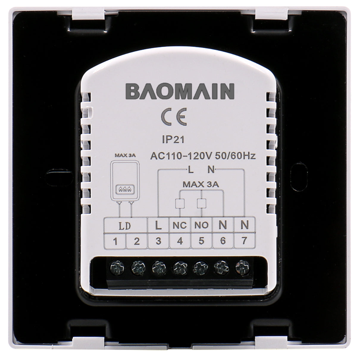 Baomain LCD Digital Programmable Thermostat 110-120V / 220V-240V 3 Amp 7 Day Work for Radiant Floor Heating Temperature Controller - BAOMAIN